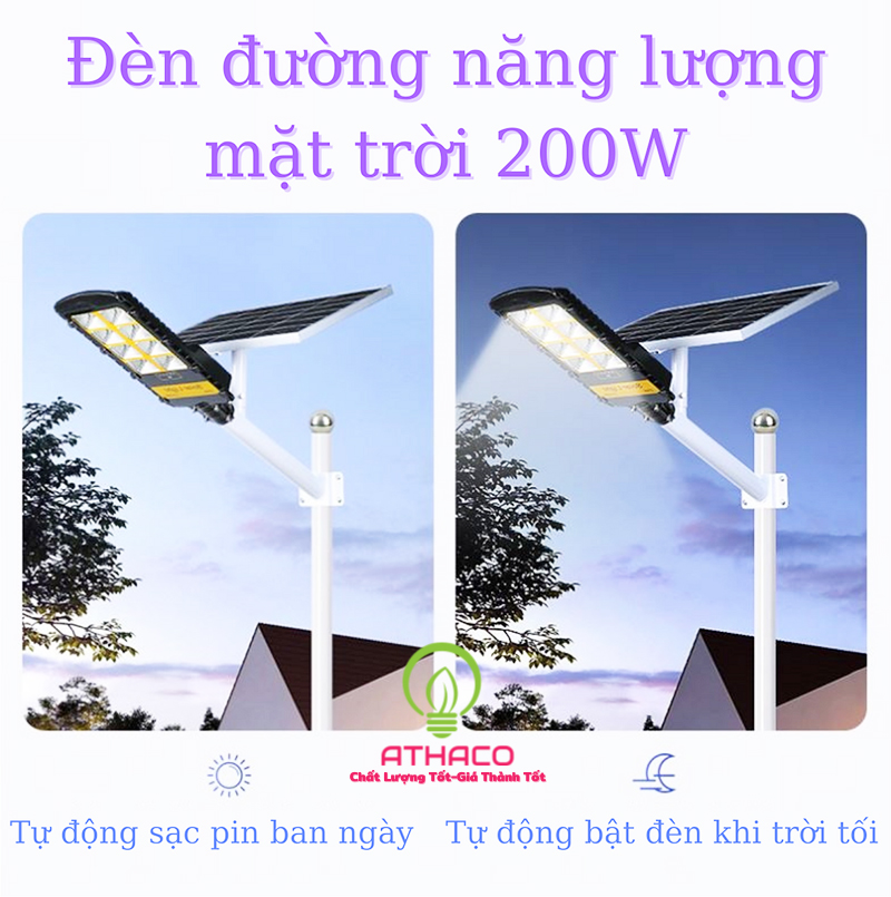 Đèn Đường Năng Lượng Mặt Trời 200W