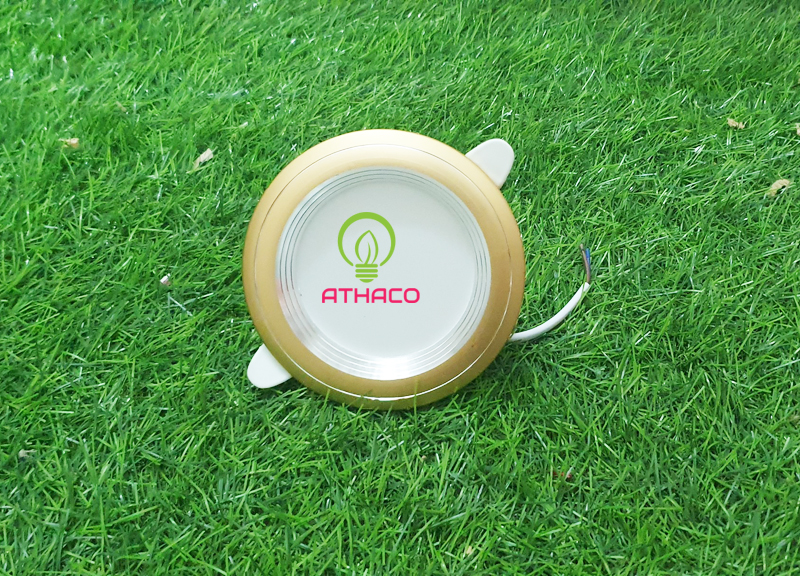 Đèn LED Âm Trần 7W 3 Chế Độ D76 Viền Vàng Đèn led âm trần 3 chế độ 7W viền vàng Athaco