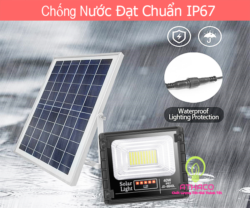 Đèn Pha Năng Lượng Mặt Trời 40W JD Đèn Pha Năng Lượng Mặt Trời 40W JD