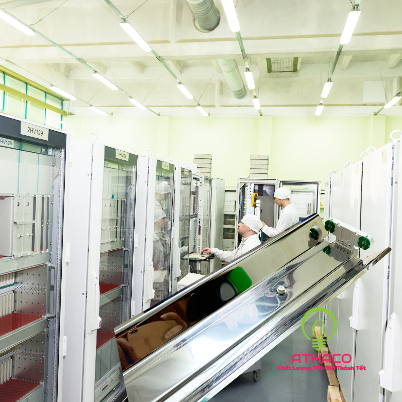 Máng đèn 1M2 đôi chóa  Inox  Led T8