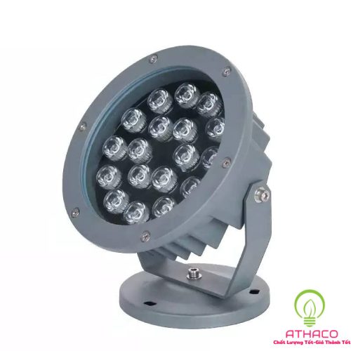 đèn led chiếu cây tròn xám