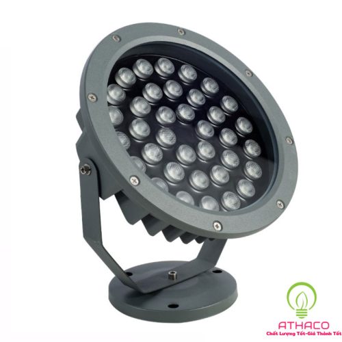 đèn led chiếu cây tròn xám